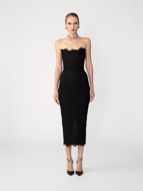 SAU LEE SOFINA LACE MIDI DRESS