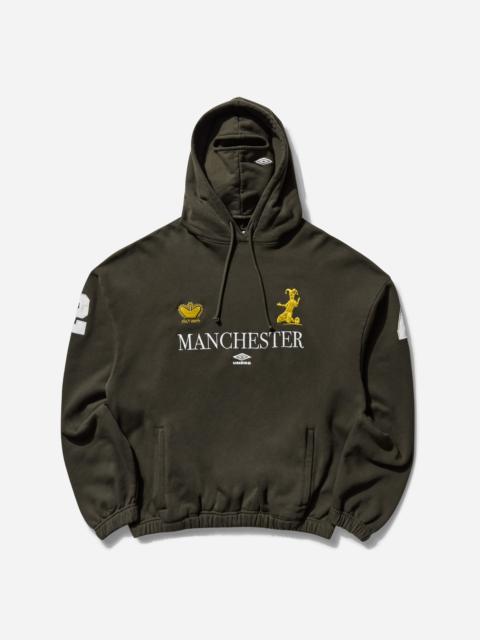 umbro Men's Manchester Masked Hoodie Dark Olive