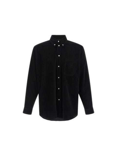 FENDI FENDI $1300 Black Velvet Shirt New & Authentic (Men's size:L