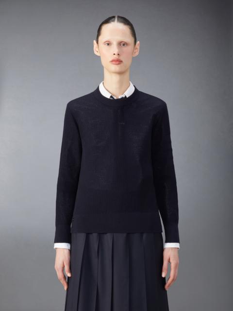 Thom Browne Wool Crepe 4-Bar Relaxed Fit Pullover