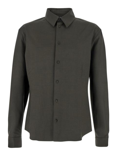 JACQUEMUS Jacquemus Men 'Mondani' Green Shirt With Classic Collar In Virgin Wool Man