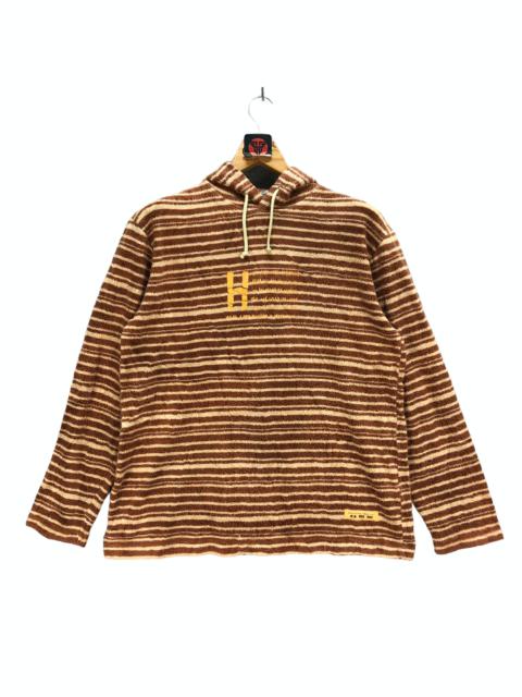 Issey Miyake - VINTAGE HAI SPORTING GEAR STRIPED FLEECE HOODIES #7211-119