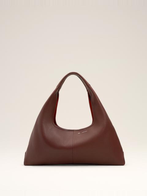 AMI Paris BURGUNDY SUPPLE LEATHER ETIENNE SHOULDER BAG