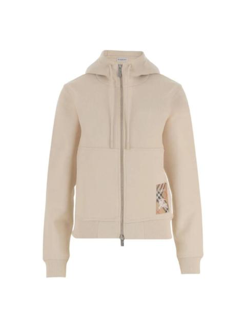 Burberry Burberry Harley Check Label Cotton Zip Hoodie