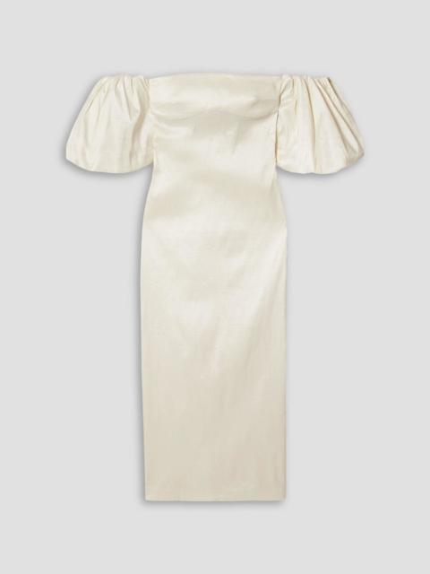 KIKA VARGAS Erminia off-the-shoulder taffeta midi dress