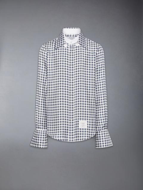 Thom Browne SILK TWILL GINGHAM SHIRT