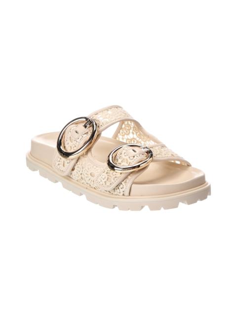 Stuart Weitzman Stuart Weitzman Benni Crochet & Leather Sport Slide