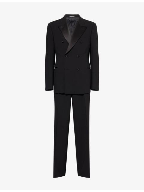 EMPORIO ARMANI Double-Breasted Straight-Leg  Wool-Silk Blend Three-Piece Tuxedo Suit