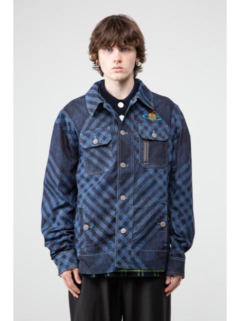 Vivienne Westwood $875 NWT Vivienne Westwood Collared Striped Denim Jacket