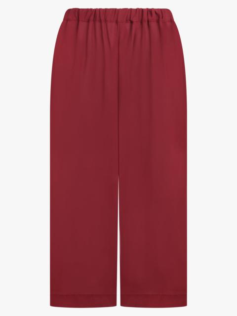 Comme Des Garçons WIDE LEG SHEER CROP PANT | BURGUNDY