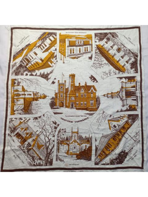 Other Designers Rare - Rare Design Historic Tasmania scarf bandana handkerchief