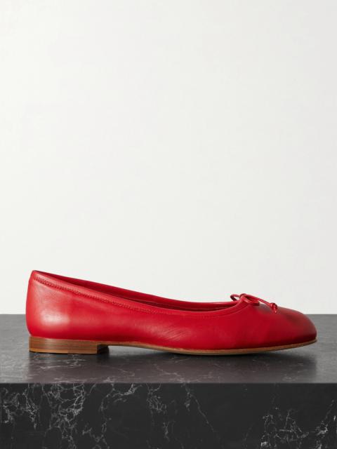 Manolo Blahnik Veralli Bow-detailed Leather Ballet Flats