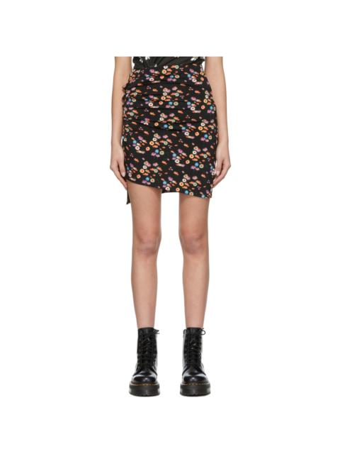 rabanne SSENSE Exclusive Black & Multicolor Capsule Pressions Ruched Mini Skirt