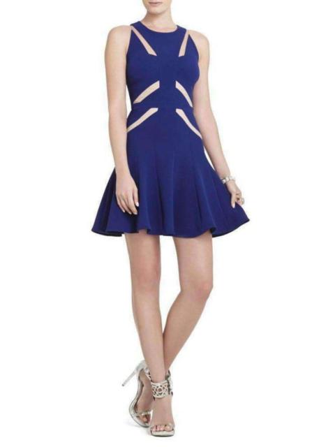 Other Designers Solie Tulle Insert Cut Out Blue Dress