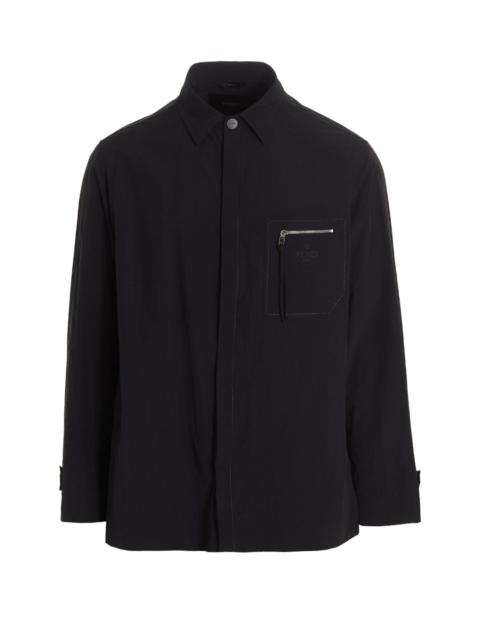 Zip-detailed Shirt Coat