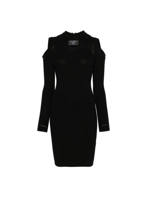 Balmain Balmain Siganture Logo Patch Knit Mini Dress