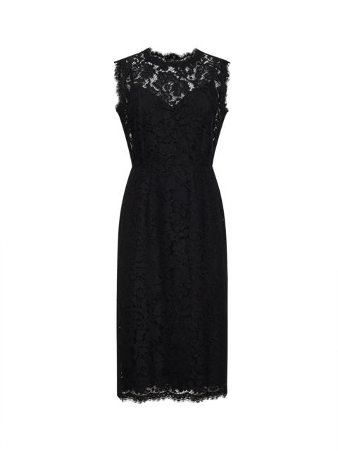 Dolce & Gabbana Dolce & Gabbana Women Black Lace Calf-Lenght Sheath Dress