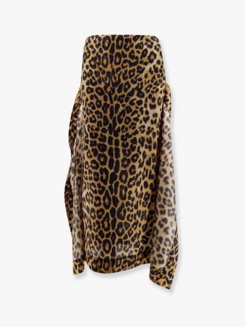 Other Designers Alberta Ferretti Silk Skirt With Animal Print