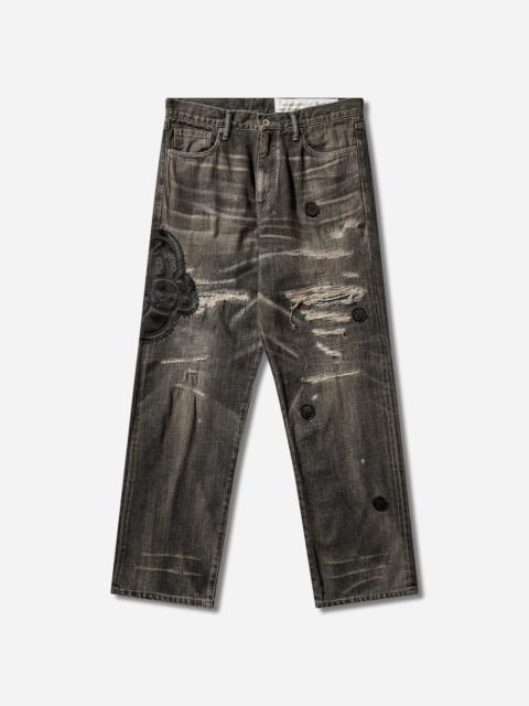 NEIGHBORHOOD Men's CHITO Savage Denim DP Basic Pants Black