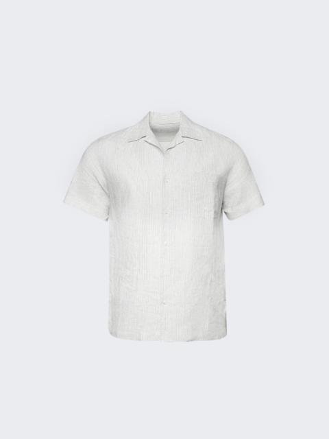 Loro Piana Tindaro Linen Striped Shirt Off White