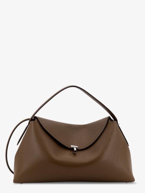 TOTEME T-Lock Hammered Leather Shoulder Bag