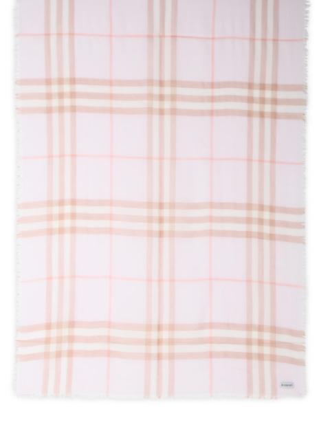 Burberry Burberry Wide Scarf In Quartz Pink 'Check' Wool Women