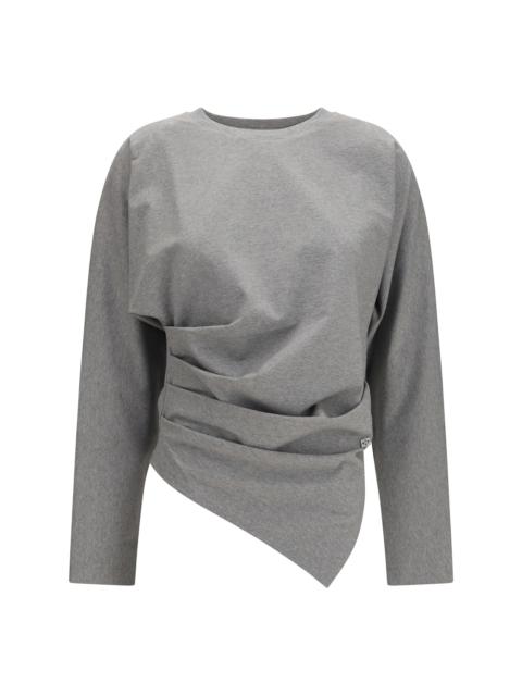 GANNI Ganni Women Heavy Stretch Cotton Draped Blouse