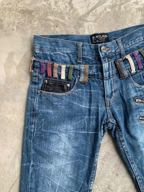 Other Designers Designer - Double Waist Crazy Lightning Wash Jeans