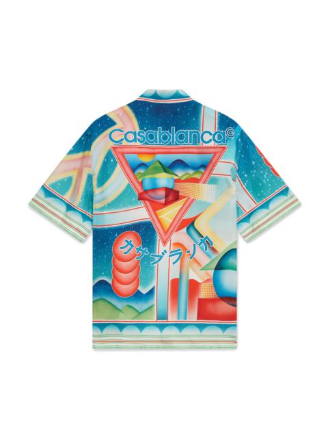 CASABLANCA Galaxy Court Silk Short Sleeve Shirt