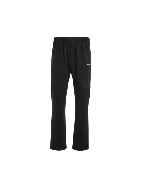 We11done Back Logo Wide Jogger Pants in Black