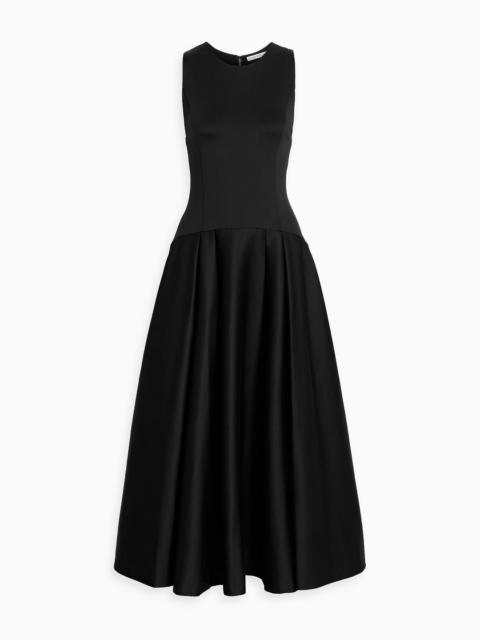 Alice + Olivia Adley pleated cotton-blend maxi dress