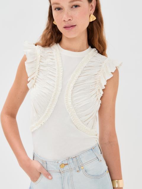 ULLA JOHNSON Val Sleeveless Ruffled Top