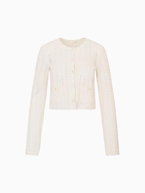 LoveShackFancy Peridot Stretch Pointelle Cardigan