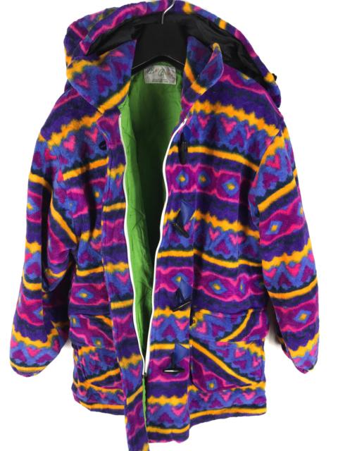 Other Designers Japanese Brand - LAST CALL ⏰HIPPIE PATTERN DESIGN FLEECE DUFFLE COAT HOODIE