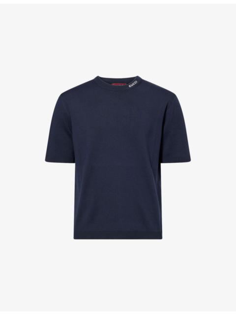 GUCCI Logo-Print Short-Sleeves Knitted T-Shirt