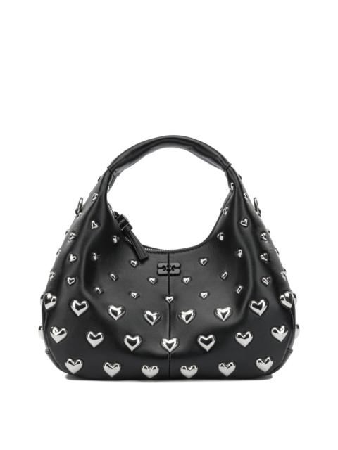 GANNI Ganni Mini Hobo Heart Small Handbag Black