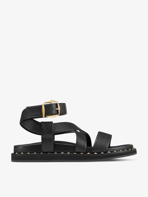 JIMMY CHOO Blaise cross-strap leather sandals