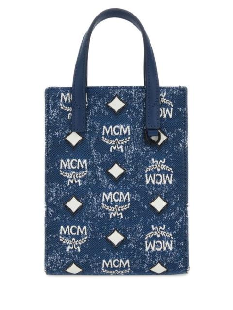 MCM Embroidered Canvas Aren Handbag
