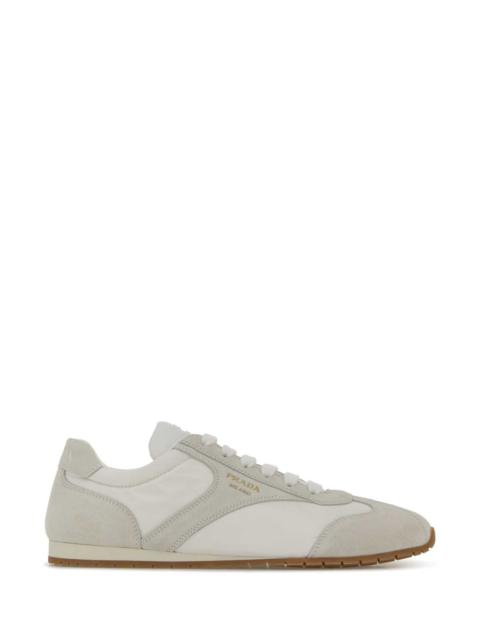 Prada Prada Women White Suede And Re-Nylon Sneakers