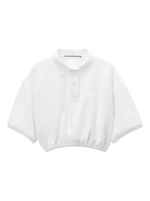 Alexander Wang elasticated-hem cropped polo top