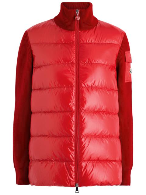 Moncler Quilted shell and wool jacket
