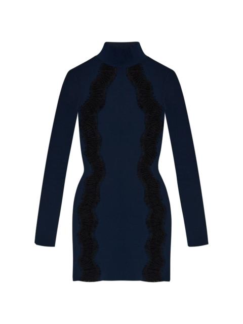 perforated-detailing mini dress