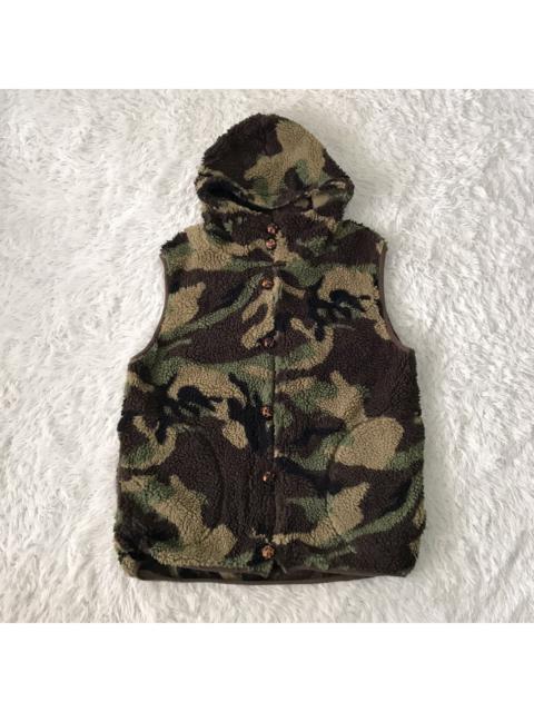 Other Designers 🔥STEALS🔥 Rare camouflage boa knitted fabric vest hoodie
