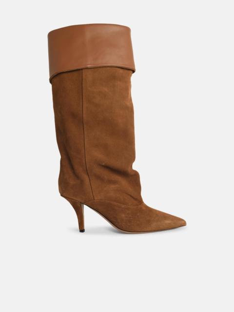'INES REVERSE 75' SUEDE COGNAC BOOTS