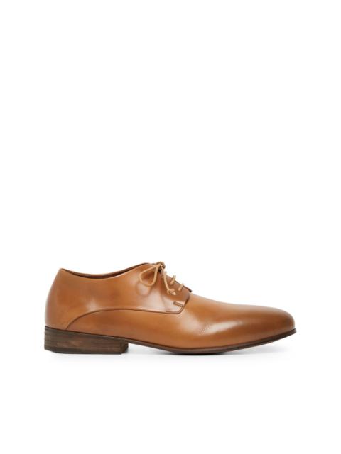 almond-toe leather derby shoes