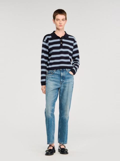 Sandro STRIPED POLO SWEATER