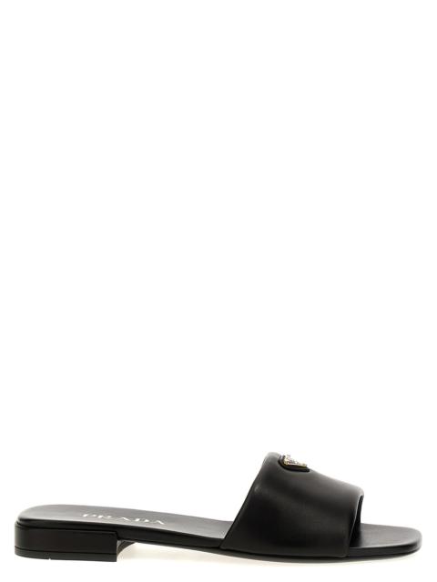 Prada Prada Women Logo Leather Sandals