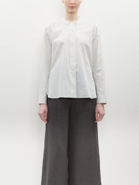 Collarless Cotton-Silk Shirt