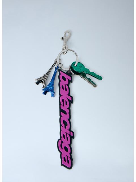 BALENCIAGA Balenciaga Men Biker Logo Keychain