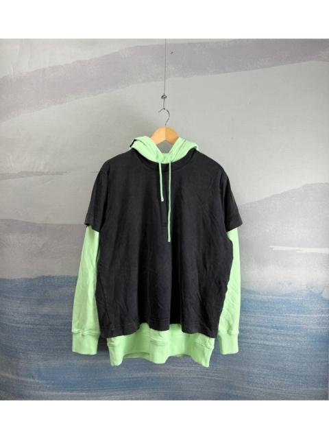 Givenchy Givenchy black and green layered two-piece hoodie